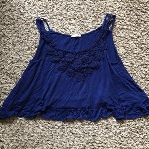 Blue Flowy Crop Top ✨